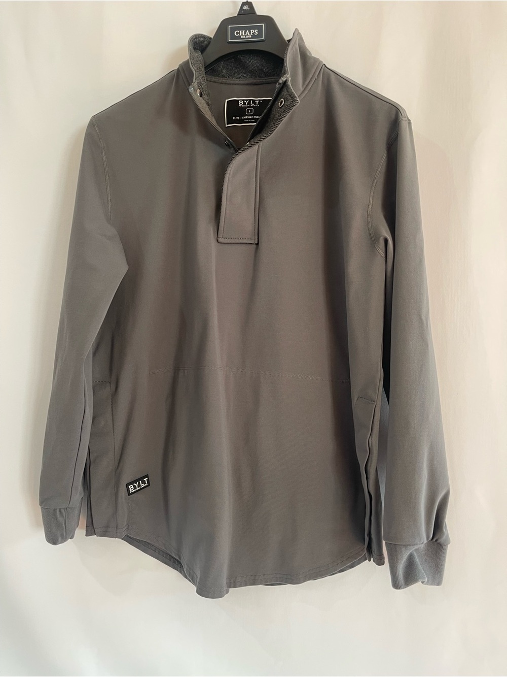 BYLT Elite+ Fairway Drop-Cut Pullover Gray Golf Sweater Men's Large 1/4 Zip
